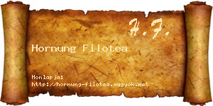 Hornung Filotea névjegykártya